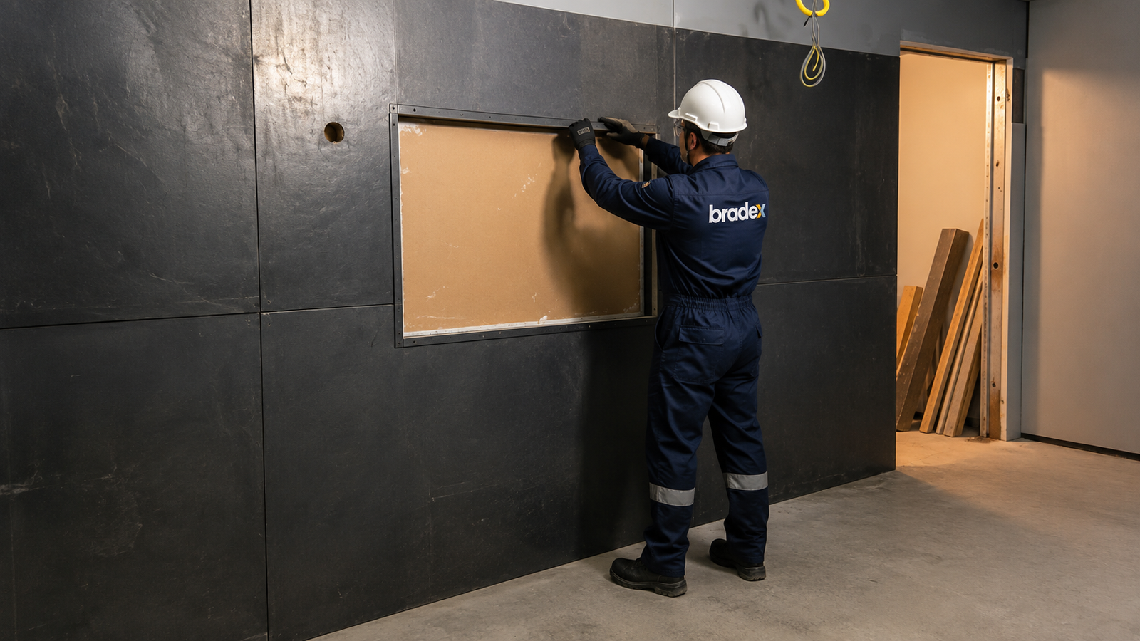 Equipe Bradex realizando operação de engenharia hospitalar e proteção radiológica
